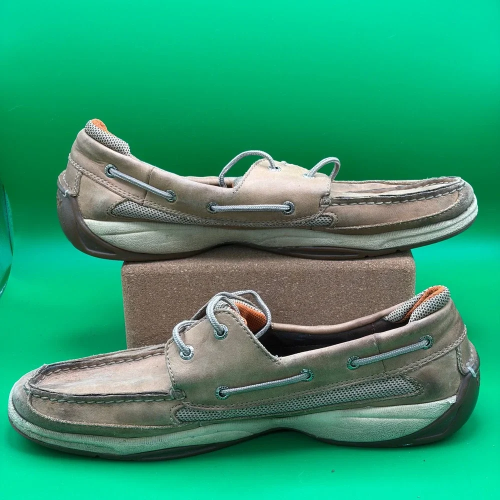 Sperry Top-Sider Boat Shoes Mens 13 M Tan Leather Casual Nautical Deck Loafers
